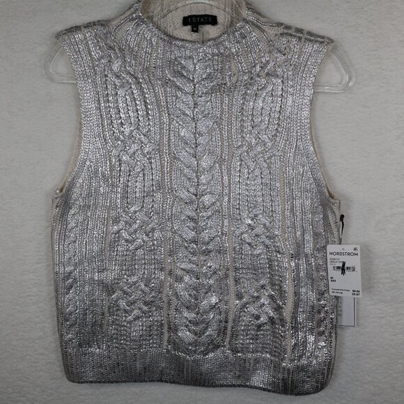 1. State Sweaters - 1. State Silver Cable Knit Sweater